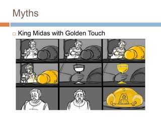 King Midas' Golden Touch Character Map Storyboard