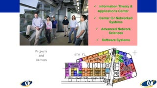 Projects
and
Centers
 Information Theory &
Applications Center
 Center for Networked
Systems
 Advanced Network
Sciences
 Software Systems
 