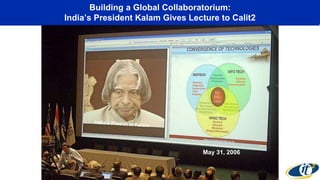 Building a Global Collaboratorium:
India’s President Kalam Gives Lecture to Calit2
May 31, 2006
 