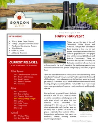 Gordon Estate Newsletters 