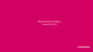 Optimization Project:
Autumn 2016
 