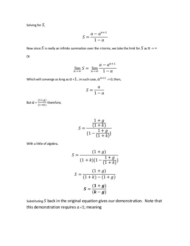 Gordon growth model proof Gordon growth model proof