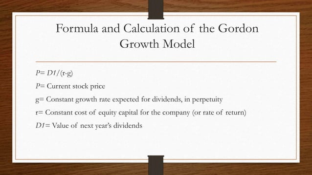 Gordon growth model.ppt | Stocks and Bonds | Personal Investing