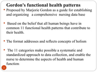 Gordon's Function Lecture for Gordon's health pattern for nursing school | PPT
