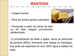 Gorduras animais tecnologia alimentar - banha e manteiga | PPT