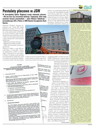 Organizacje Związkowe odrzucają pro-
ponowany przez Zarząd JSW projekt
podwyżek na poziomie 3,4 % od 1 lipca
2021. Jednocz...