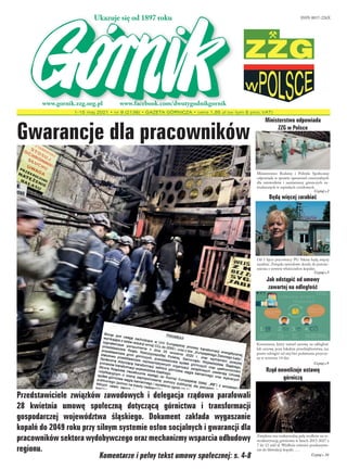 1-15 maj 2021 • nr 9 (2136) • GAZETA GÓRNICZA • cena 1,85 zł (w tym 8 proc.VAT)
Ministerstwo odpowiada
ZZG w Polsce
Czytaj...