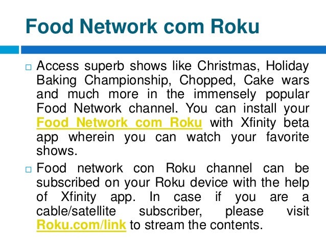 Food Network Roku Channel Food Network Roku Channel