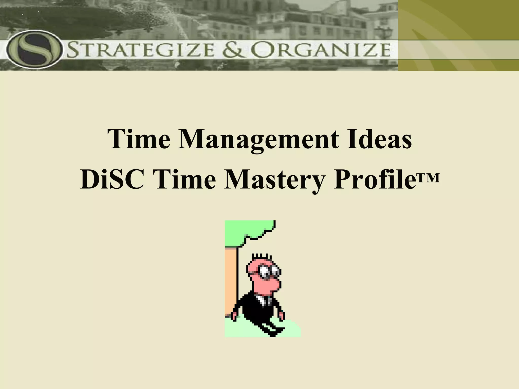 Time Management Ideas
DiSC Time Mastery Profile™
 