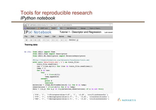 Tools for reproducible research
IPython notebook
 