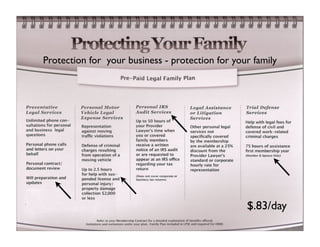 Protection for your business - protection for your family




                                                 $.83/day
 