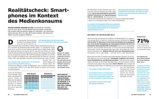 Realitätscheck: Smart-
phones im Kontext
des Medienkonsums
D
ie zunehmende Intensivnutzung,
besonders bei den digitalen Medien,
lässt sich zum Teil auf eine ver-
stärkte Parallelnutzung zurückführen. Gleichzeitigkeit und Nebenherkonsum wer-
den in Zukunft das Mediennutzungsverhalten prägen. TV und Internet werden
bereits jetzt von 64 Prozent der Deutschen parallel genutzt (Delphi Studie, 2009).
Die synchrone Nutzung von Internet und TV zeigt sich auch anhand von Twitter.
Durch die gleichzeitige Kommentarfunktion über den Microblogging-Dienst erhöht
sich das Zuschauerinvolvement. Mit 11.000 Erwähnungen innerhalb von zwei Wo-
chen wird dabei am häufigsten über „Deutschland sucht den Superstar“ getwittert
(X-Ray, 2010). Das Smartphone erleichtert die Parallelnutzung, indem es schnell,
bequem und von
überall Zugang zum
Internet bietet. Für
19 Prozent der Befragen ist daher die Möglichkeit, sofort vertiefende Information
zu interessanten Themen in TV oder Radio abrufen zu können, ein relevanter
Anschaf­fungsgrund.
Neben der Parallelnut-
zung erschließen Smart-
phones neue Mediensitu-
ationen. Knapp die
Hälfte aller Smartphoner
nutzt ihr Gerät, um Leer-
laufzeiten zu überbrü-
cken. Bei den Vielnut-
zern sind es sogar über
80 Prozent.
Wie häufig
nutzen Sie Ihr
Smartphone,
um sich damit
in Pausen, z. b.
beim Warten
auf die U-Bahn,
die Zeit zu
vertreiben?
Niklas (24), Smart-
native: „Das ist mein
praktisches Couchsurf-
Gerät, wenn ich auf
dem Sofa sitze und zum
Beispiel schnell was bei
Wikipedia nachgucken
will oder nebenher
mal Facebook checke.
Der Medienkonsum der Deutschen wird
bis 2012 um über eine Stunde täglich Steigen.
Multitasking prägt den Zeitgeist: Die Deutschen
nutzen Medien zunehmend parallel.
Ob offensichtlich im Bus, heimlich in der Vorle-
sung oder wenn die Freundin mal wieder länger
braucht: Durch das Smartphone wird multi-
mediale Interaktion zur Zigarettenpause
des 21. Jahrhunderts. Das Instant-Internet
ver­treibt nicht nur unterwegs die Langeweile. Es wird auch in Situationen geschätzt,
in denen es zu aufwendig erscheint, den Computer hochzufahren.
wie smart ist Deutschland 2012?
Noch kommt dem mobilen Internet im Kontext des Medienbudgets eine vergleichs-
weise geringe Rolle zu. Doch ein Umschwung zeichnet sich deutlich ab: Genau
wie die hohe TV-Nutzung an eine breite Geräteabdeckung gekoppelt
war, wird mit der Verdopplung der Smartphone-Besitzer bis 2012 ein
Anstieg der Nutzungsintensität einhergehen. Denn wer das entsprechende
Gerät hat, nutzt das mobile Internet auch, wie sich an den befragten Smartphone-
Nutzern zeigt. Und die Nutzungsintensität steigt weiter, davon gehen über 70 Pro-
zent der Smartphoner aus. Mobiles Internet wird zum Massenphänomen.
Smartphones sind in aller Munde – und bald auch in allen Hosentaschen.
Bisher steht eine kleine Avantgarde einer großen Mehrheit gegenüber, die den mo-
bilen Mehrwert noch nicht ausschöpft. Trendsetter fungieren als Innova-
tions-Multiplikatoren und Wachstumstreiber. Daher liegt in der weiteren
Analyse der Fokus auf der Gruppe derjenigen Nutzer, die einen smarten Lifestyle
richtungsweisend prägen: den sogenannten Smart-Natives. Diese Gruppe soll
im Folgenden Gehör finden. Als Ableitung aus den quantitativen Studien­­er­­­gebnissen
und den be­glei­tenden
Trendinterviews werden
anhand ihrer Nutzungs-
routinen die Auswirk­
ungen auf Gesellschaft
und Handel skizziert.
Das Smartphone wird zum Lückenfüller bisher
Internetfreier Zeitinseln. Dies führt zu einer
tatsächlichen und exklusiven Erhöhung des
Medienbudgets.
Als Treiber für zunehmende Parallelnutzung und
ErschlieSSung bisher medienfreier Zeitintervalle
ist das Smartphone maSSgeblich am Anstieg des
Medienkonsums beteiligt.
der Smartphone-Nutzer
sind sich sicher, dass sie
künftig noch häufiger mobil
ins Internet gehen werden.
71%
Mehrnutzung
Die Treiber im smartphone-Markt:
Der Smartphone-Markt ist technikgetrieben:
Wenn der Mehrwert hoch genug erscheint,
die technischen Möglichkeiten gegeben und
der Preis akzeptabel ist, steigt die Nutzung.
Wir stehen vor dem Tipping-Point
des mobilen Internets!
Medien prägen unseren Alltag: Innerhalb der nächsten
zwei bis drei Jahre wird die Mediennutzung weiter zunehmen.
Das mobile Internet gewinnt dabei am stärksten: Der Nutzungs-
anteil wird bis 2012 um über 80 Prozent steigen. Wie lässt sich
dieser enorme Zuwachs erklären?
„Zusammen mit unkom-
plizierten Datentarifen
und besseren Browsern,
die das mobile Inter-
neterlebnis dem statio-
nären anpassen, wird
eine neue Generation
von ‚Superphones’ zum
Mainstream, die das
mobile Internet nahtlos
in die bekannte Telefon­
erfahrung integrieren.”
Hugo Barra, Product
Management Director,
Google London
Eine Definition des
Smart-Natives be­findet
sich auf den folgenden
Seiten 10/11.
Vielnutzer
82%48%
Alle Nutzer
08 GO-smart-Studie 2012 09GO-smart-Studie 2012
 