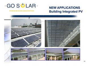 NEW APPLICATIONS
Building Integrated PV
18
 