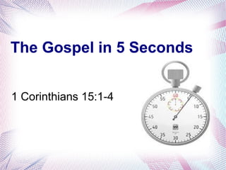 The Gospel in 5 Seconds


1 Corinthians 15:1-4
 
