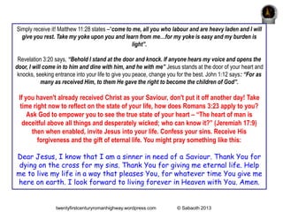 Atonement (At Calvary) 
God 
Man reconciled to God (at 
Calvary). This is made possible 
by God sacrificing His only 
bego...