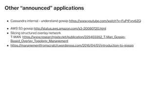 Grokking Techtalk #39: Gossip protocol and applications | PDF