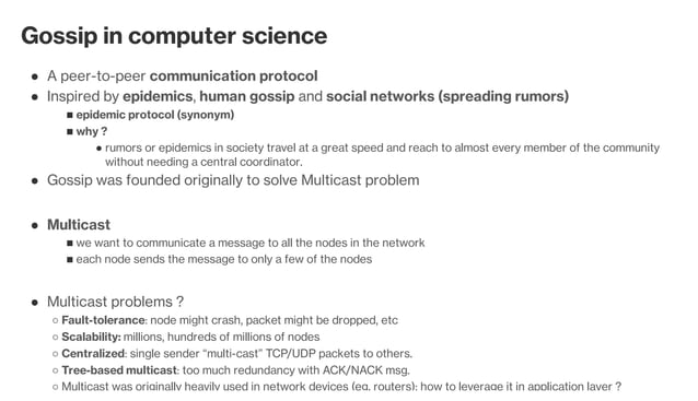 Grokking Techtalk #39: Gossip protocol and applications | PDF ...