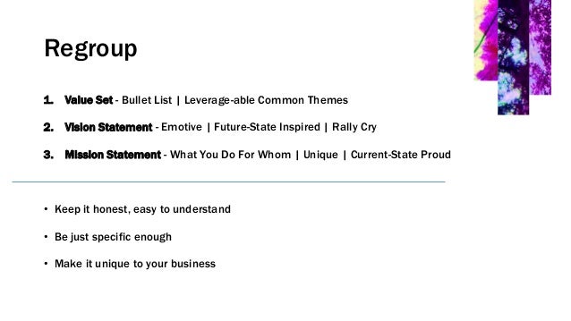 The Mission, Vision, Value Exercise