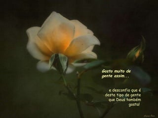 Gosto muito de gente assim... e desconfio que é deste tipo de gente que Deus também gosta!  