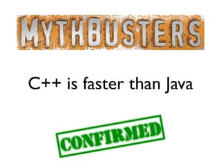 C++ is faster than Java

               ED
            RM
          I
       NF
    CO