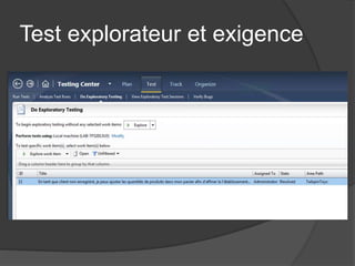 Test explorateur et exigence 
 