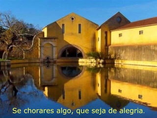 Se chorares algo, que seja de alegria . 