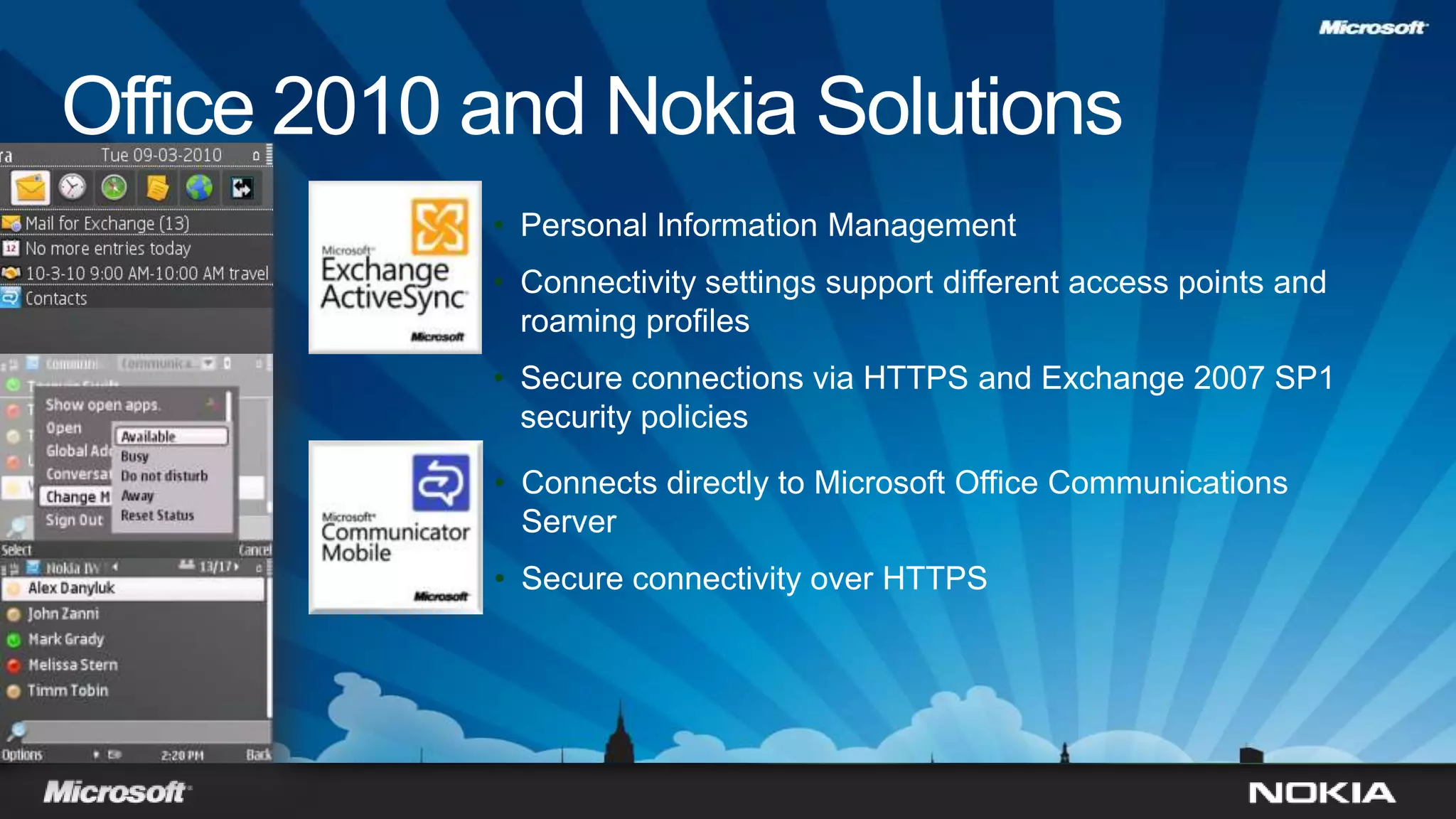 Office 2010 and Nokia SolutionsPersonal Information Management