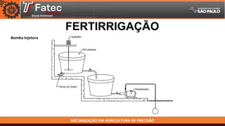 MECANIZAÇÃO EM AGRICULTURA DE PRECISÃO
FERTIRRIGAÇÃO
Bomba Injetora
 