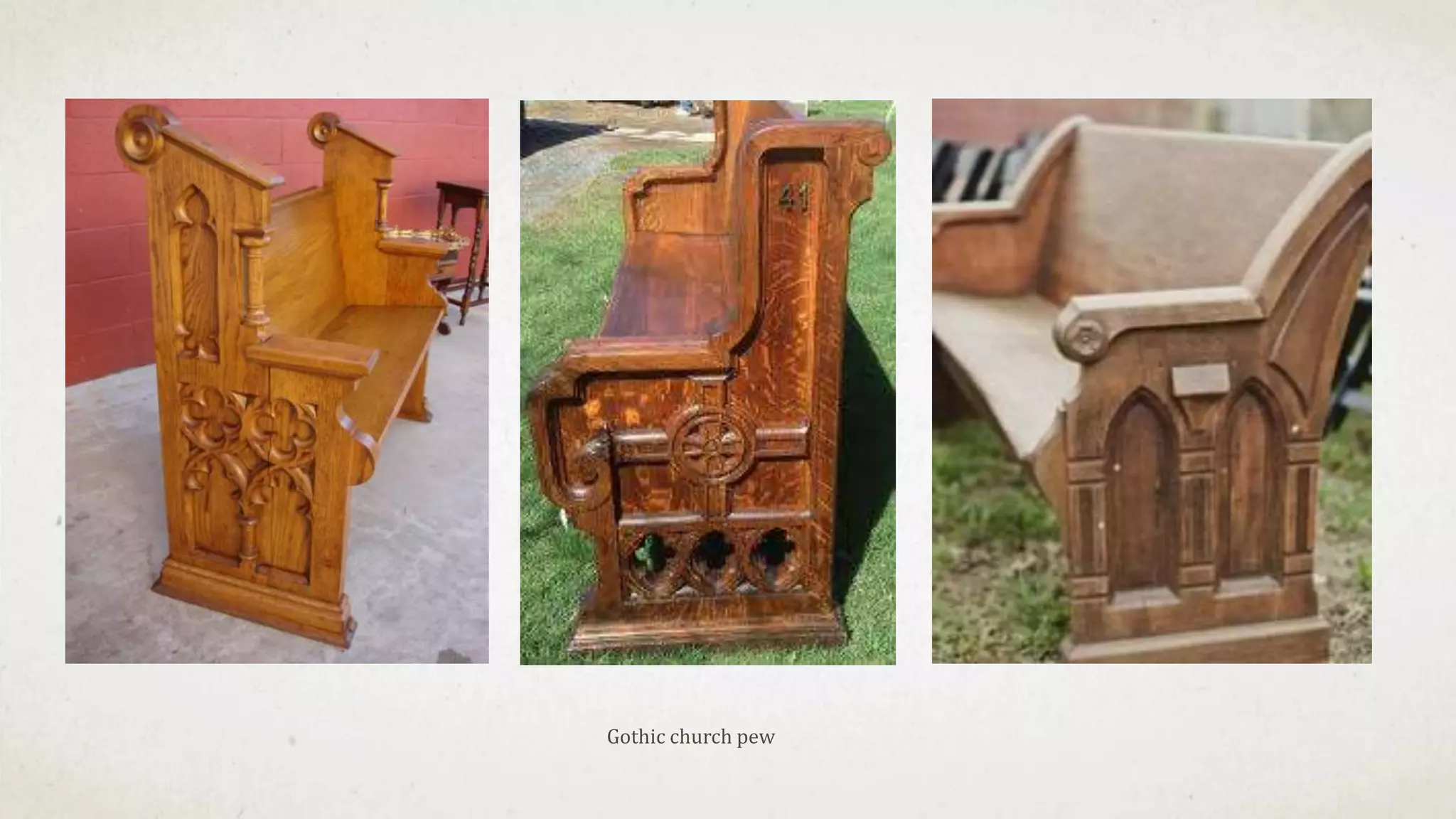 Gothic church pew
 
