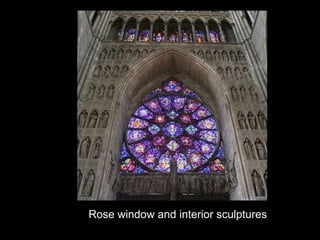 Rose window and interior sculptures 