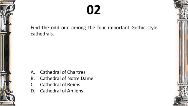short quizzes on gothic baroque romanesque rennaissance architectu