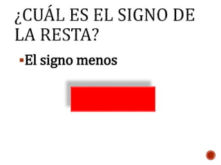 El signo menos
 