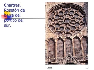 Chartres. Rosetón de barra del pórtico del sur. 