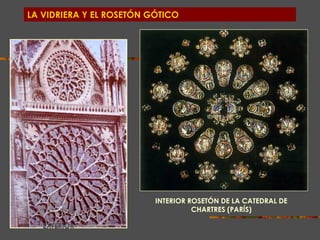 LA VIDRIERA Y EL ROSETÓN GÓTICO INTERIOR ROSETÓN DE LA CATEDRAL DE CHARTRES (PARÍS) EXTERIOR 