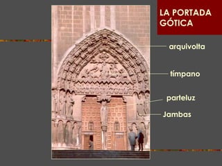 LA PORTADA  GÓTICA arquivolta s tímpano parteluz Jambas 