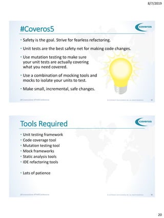 Get to Green: How to Safely Refactor Legacy Code | PDF