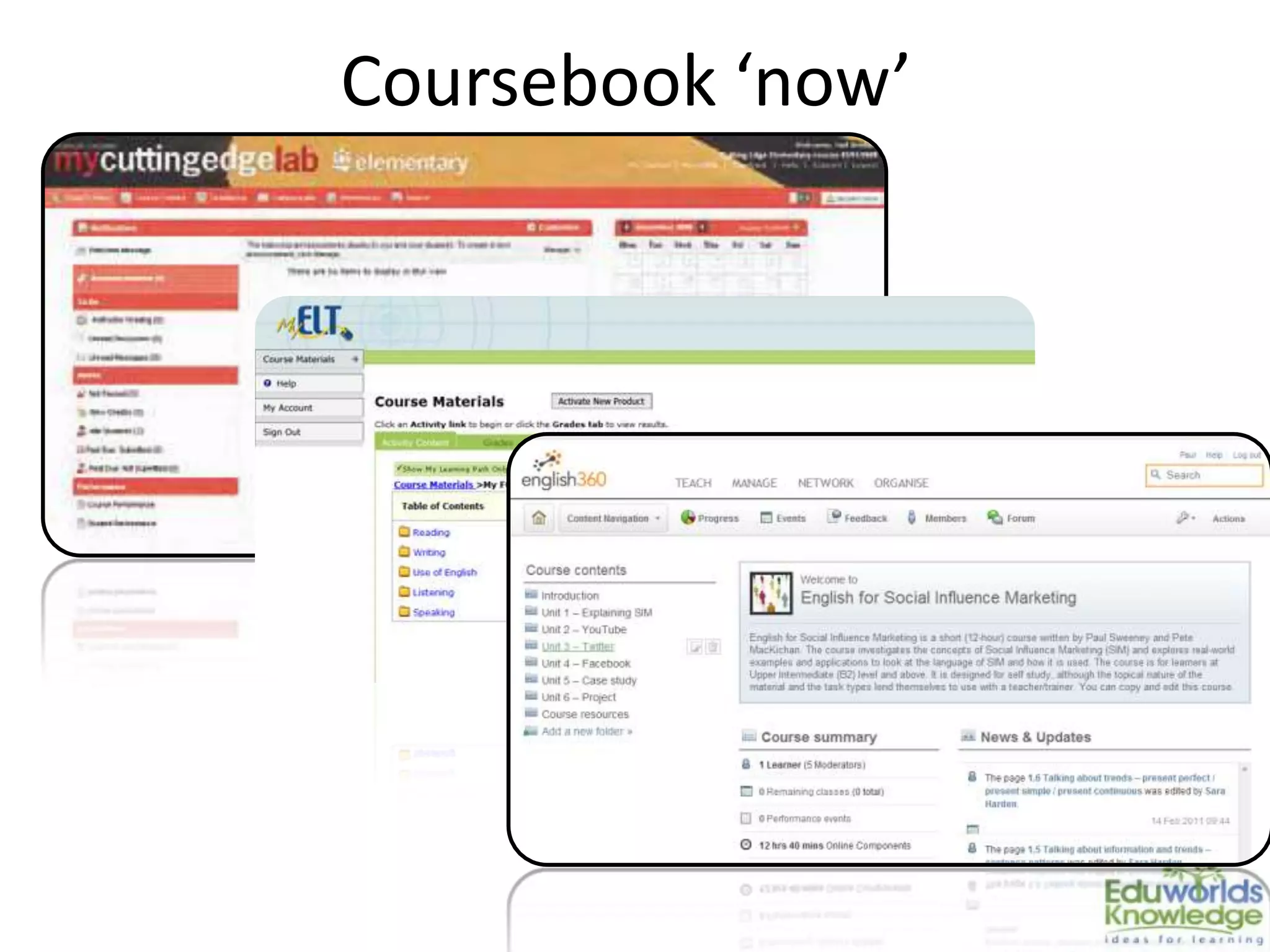 Coursebook ‘now’
 