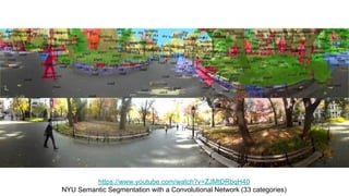 https://www.youtube.com/watch?v=ZJMtDRbqH40
NYU Semantic Segmentation with a Convolutional Network (33 categories)
 