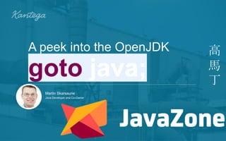 A peek into the OpenJDK 
compiler : goto java; 
Martin Skarsaune 
Java Developer and Co-Owner 
高 
馬 
丁 
 
