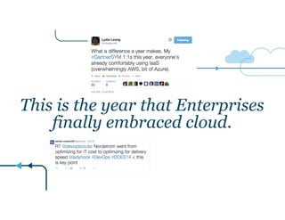 This is the year that Enterprises
finally embraced cloud.
 