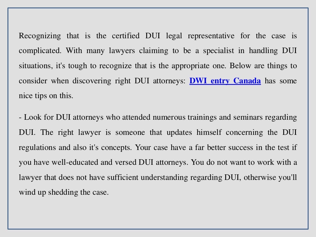 Go to canada with a dui
