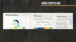 AUDIO STORYTELLING
 