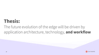 36
Thesis:
The future evolution of the edge will be driven by
application architecture, technology, and workflow
 