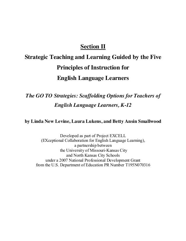 The Go To Strategies Scaffolding Options For Teachers Of Ells K 12 The Go To Strategies Scaffolding Options For Teachers Of Ells K 12