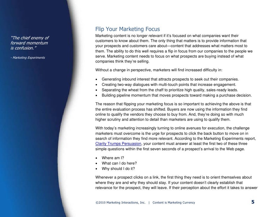 Currency marketing