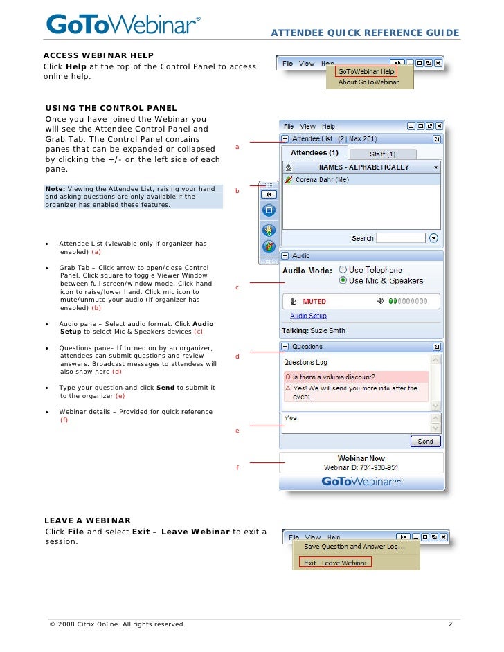 GoToinar Attendee Guide