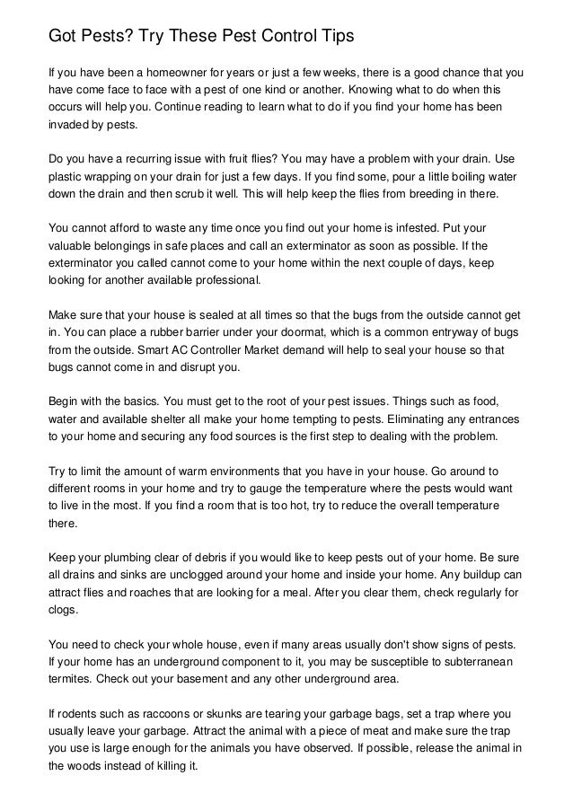 Got Pests Try These Pest Control Tips
