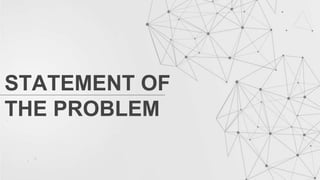 STATEMENT OF
THE PROBLEM
 