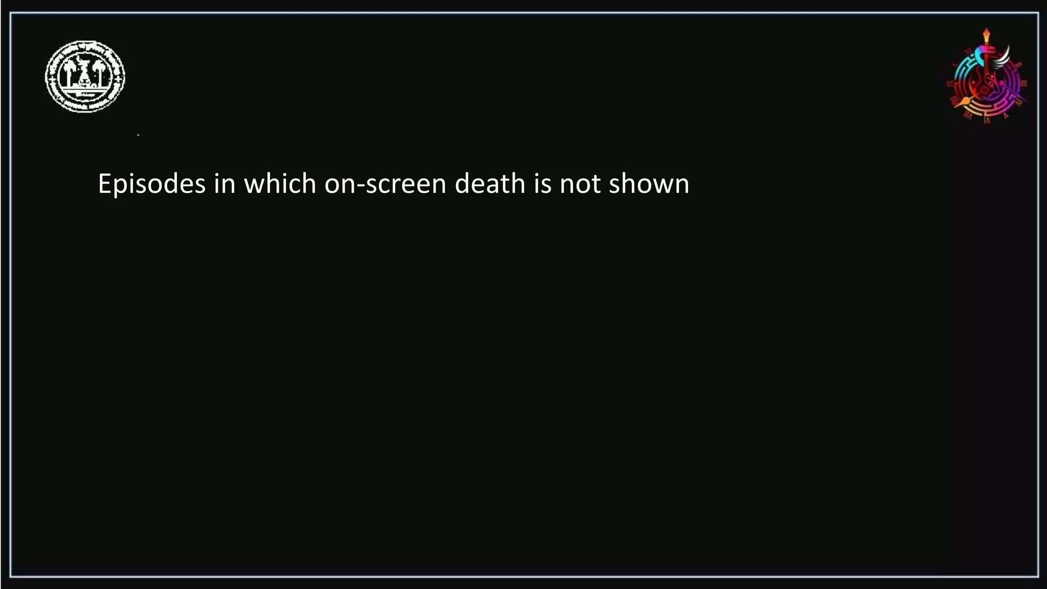 Episodes in which on-screen death is not shown
 