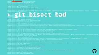 a98e343 2013-12-17 vm_trace.c: isolate exceptions [nobu] 
8859ff1 2013-12-17 configure.in: add $CPPFLAGS [nobu] 
2f346cb 2013-12-17 configure.in: use $DTRACE [nobu] 
ef9ea04 2013-12-17 configure.in: move opt-dir option [nobu] 
5ea9849 2013-12-17 gc.c: prototype [nobu] 
7a24660 2013-12-17 Makefile.in, configure.in: cppflags [nobu] 
7c51c8f 2013-12-17 configure.in: build probes with systemtap's dtrace wrapper [tmm1] 
e80f2c1 2013-12-16 * lib/rubygems: Update to RubyGems master 1c5f4b3. Allows rubygems repackagers to disable backward-compatible shared gem directory behavior. * test/rubygems: 
45c858d 2013-12-16 * 2013-12-17 [svn] 
14e213c 2013-12-16 * NEWS (RDoc): Update version number so I don't have to change it for the final release. [drbrain] 
26e425e 2013-12-16 hash.c: typo [nobu] 
4210568 2013-12-16 fix typos [kazu] 
9931920 2013-12-16 * NEWS: mention about Hash#reject. [nobu] 
0988148 2013-12-16 hash.c: warnings in rb_hash_reject [nobu] 
6cd0d06 2013-12-16 hash.c: refactor loop [nobu] 
62c7356 2013-12-16 test_process.rb: fix for 32bit platforms [nobu] 
c560193 2013-12-16 class.c: fix option hash [nobu] 
5515c56 2013-12-16 test_io.rb: IO.write test [nobu] 
9ae9f7c 2013-12-16 * gc.c (rb_objspace_markable_object_p): should check special_const_p first (by is_markable_object()). [ko1] 
d4f80bd 2013-12-16 * ext/objspace/objspace.c (reachable_object_from_root_i): use compare_by_identity hash to avoid hash modify problem during iteration. [Bug #9252] * ext/objspac 
295fe99 2013-12-16 * sample/exyacc.rb: Fix typo in a variable name [a_matsuda] 
f89bd95 2013-12-16 * remove trailing spaces. [nobu] 
8d254db 2013-12-16 * gc.c (gc_verify_internal_consistency): should not use rb_objspace_each_objects() because it call rest_sweep(). [ko1] 
1a209e4 2013-12-16 * gc.c (rb_objspace_markable_object_p): fix last commit (build error). [ko1] 
1779f77 2013-12-16 * gc.c (rb_objspace_markable_object_p): it should be live objects. [ko1] 
60b7bd2 2013-12-16 * gc.c (rb_objspace_each_objects): should not clear dont_lazy_sweep flag in nested case. [ko1] 
d8eb7f3 2013-12-16 * vm_method.c (rb_method_entry_make): fix WB miss. Note that rb_method_entry_t::klass is not constified. We may constify this field. * test/ruby/test_alias.rb: 
c3405de 2013-12-16 * ChangeLog: [DOC] Fix typo [a_matsuda] 
4fcdce3 2013-12-16 * remove trailing spaces. [nobu] 
c979a67 2013-12-16 * gc.c: use gc_verify_internal_consistency() instead of gc_check_before_marks_i() for check consistency on RGENGC_CHECK_MODE >= 2. [ko1] 
2a73294 2013-12-16 * process.c (make_clock_result): add :second as a unit for Process.clock_gettime. [naruse] 
b7cbdcc 2013-12-16 suppress warning: SAFE=3 does no sandboxing [naruse] 
dfa892a 2013-12-16 * gc.c: introduce GC.verify_internal_consistency method to verify GC internal data structure. Now this method only checks geneartion (old/young) consistency. [ko 
d87de08 2013-12-16 typo: wheb -> when [tmm1] 
ef6c90f 2013-12-16 * 2013-12-16 [svn] 
99df7a1 2013-12-16 gc.c: fix build with RGENGC_ESTIMATE_OLDMALLOC=0 [tmm1] 
0e52301 2013-12-15 test_logger.rb: fix system dependent test [nobu] 
0bb4934 2013-12-15 test_dir.rb: fix system dependent test [nobu] 
1448b0a 2013-12-15 * ext/objspace/objspace.c (reachable_object_from_root_i): reachable objects should not include categories and 
6c9a3cb 2013-12-15 * lib/rubygems/basic_specification.rb (class Gem): Revert r44213, it causes SystemStackError for bundler [drbrain] 
! 
b3348dd 2013-12-14 envutil.rb: reduce wait [nobu] 
b464418 2013-12-14 test_process.rb: handshake [nobu] 
› git bisect bad 
 